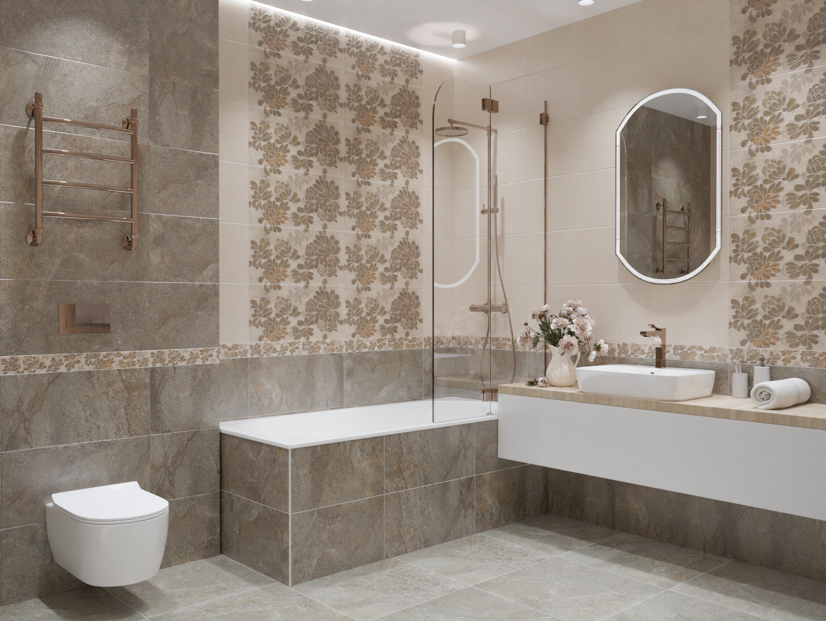 Керамический декор Azori Stone Flower 315x630