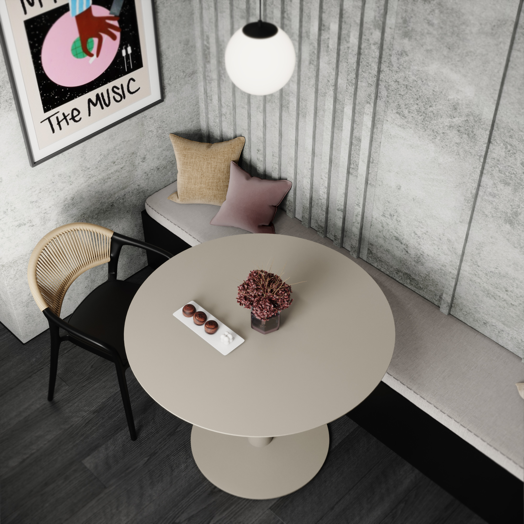 Бамбуковая панель Bonaparte Cemento Light carbon matt 1080*2800*8 (1шт.=3,024 кв.м.) connect