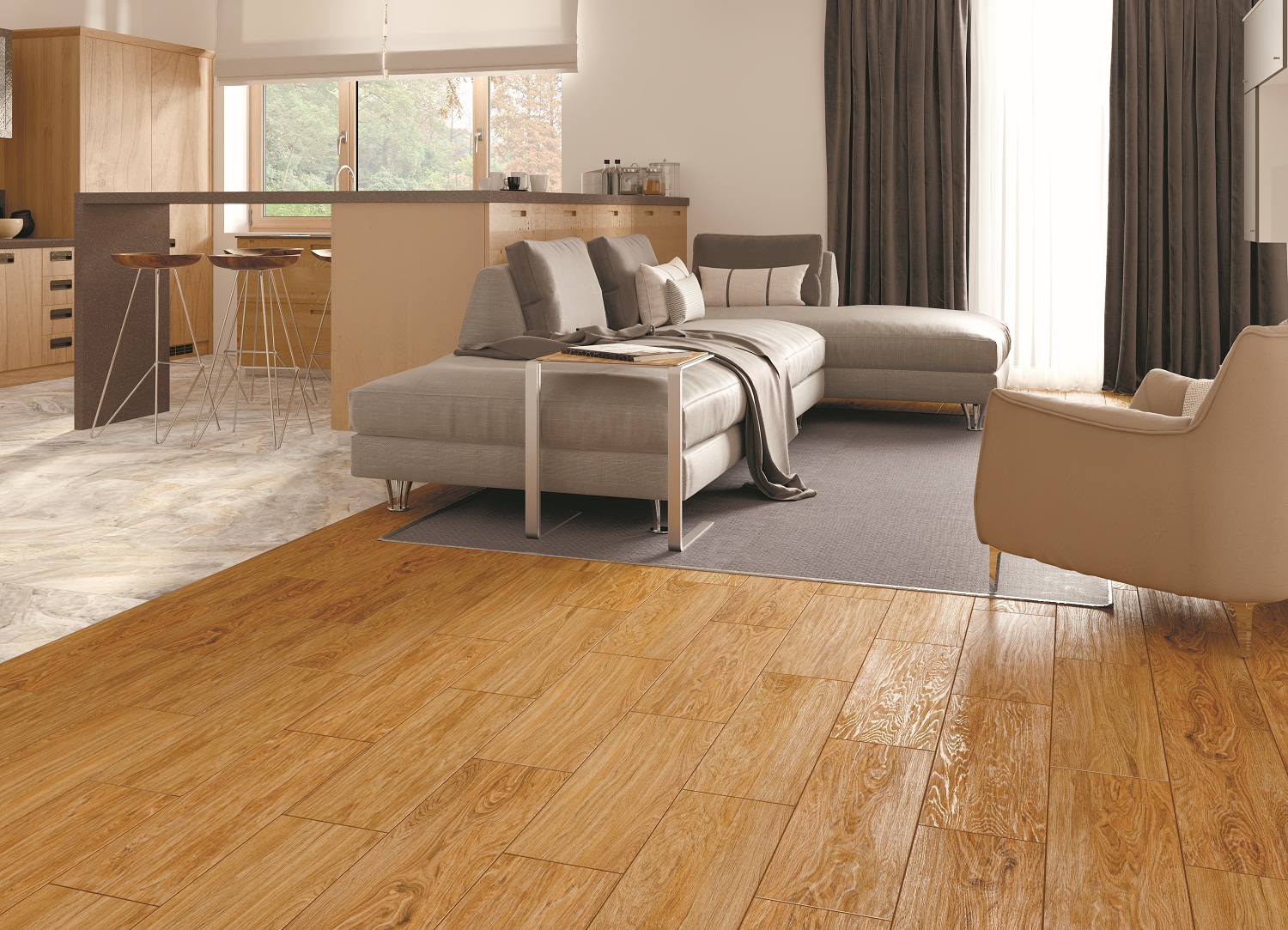 Керамический гранит Kerranova Каньон серый K-905/LR лаппатированный 60х60