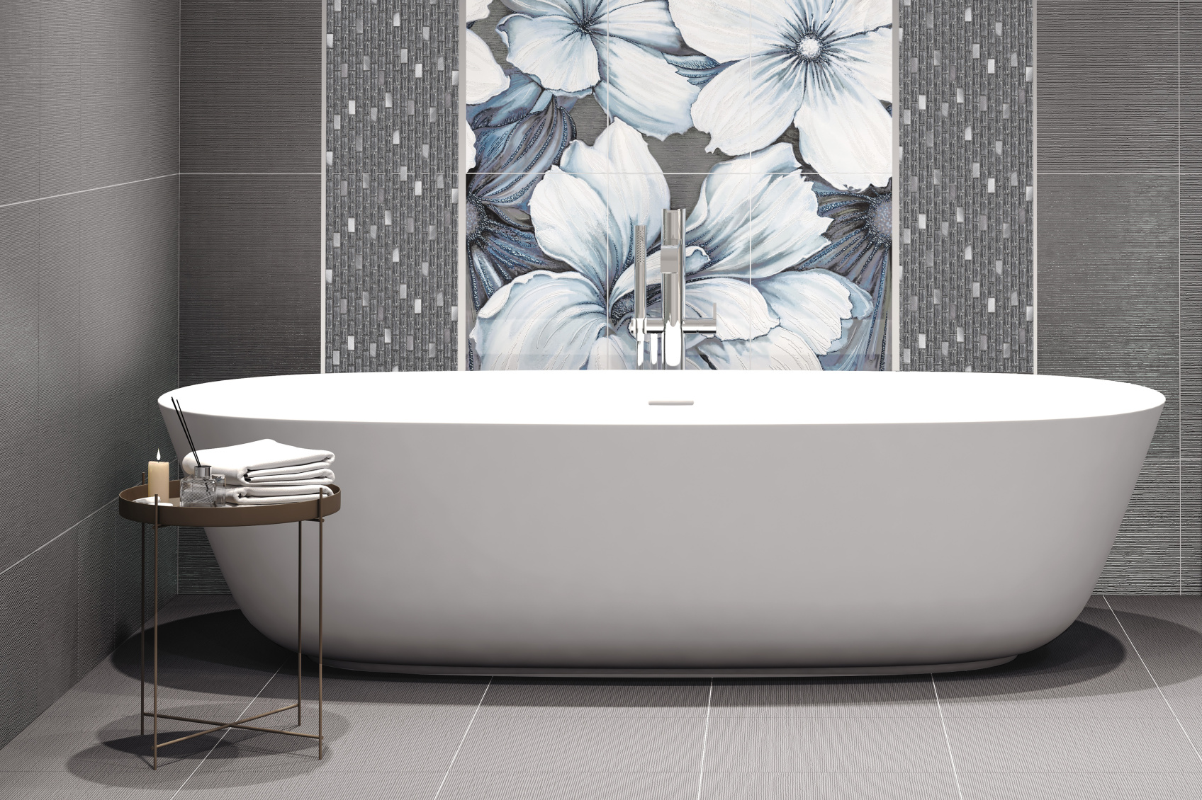 Керамическое панно Azori Devore Floris 94,5x126 из шести частей  31,5x63,0