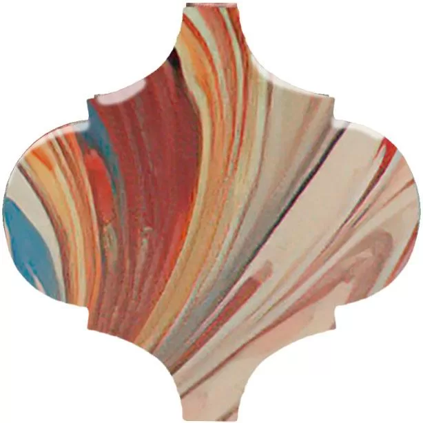 Керамический декор Kerama Marazzi Арабески Венеция красный матовый 6,5x6,5