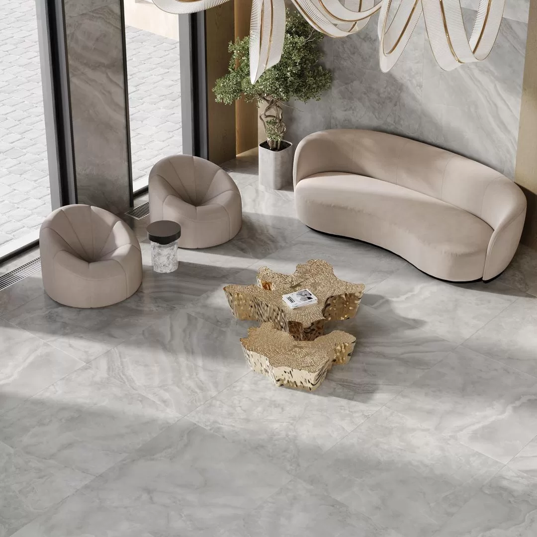 Керамический гранит Kerama Marazzi Ониче SG50005822R серый светлый лаппатированный 60х119,5