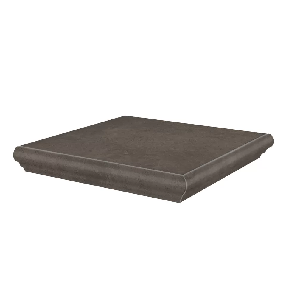 Керамическая ступень Kerama Marazzi Хадду угловая коричневая матовая 34x34