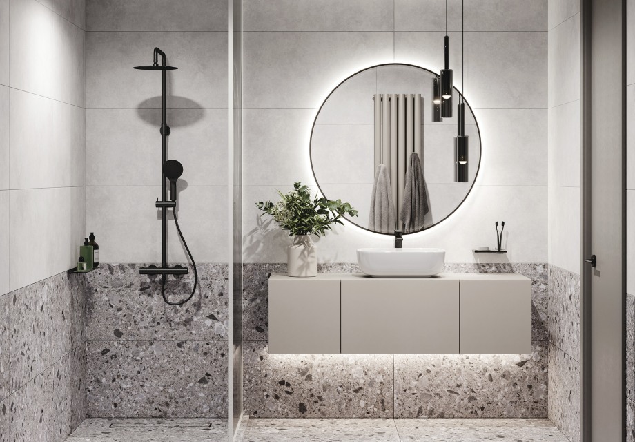 Керамический гранит Meissen Keramik Skin серый 44.8x89.8