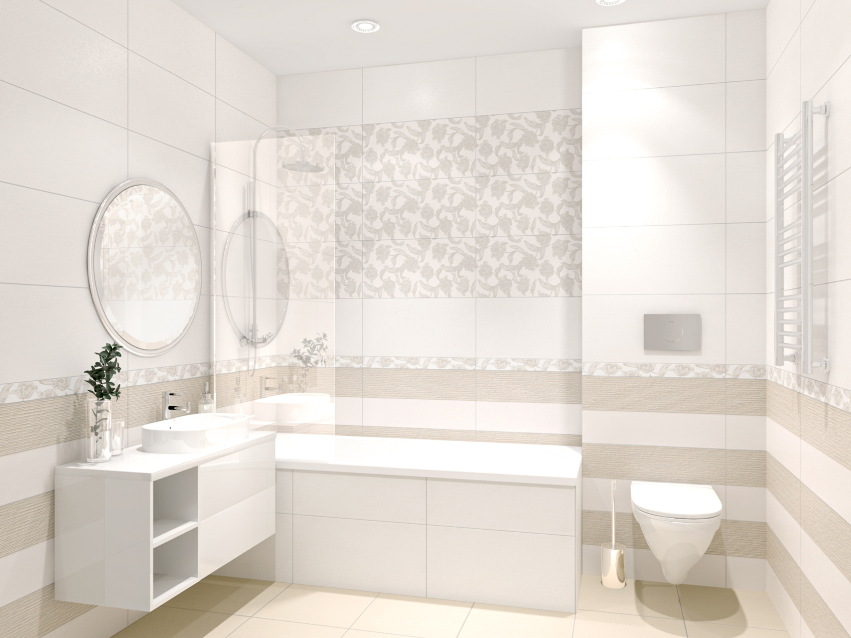 Керамический бордюр Azori Mallorca Beige Floris 63,0x7,5