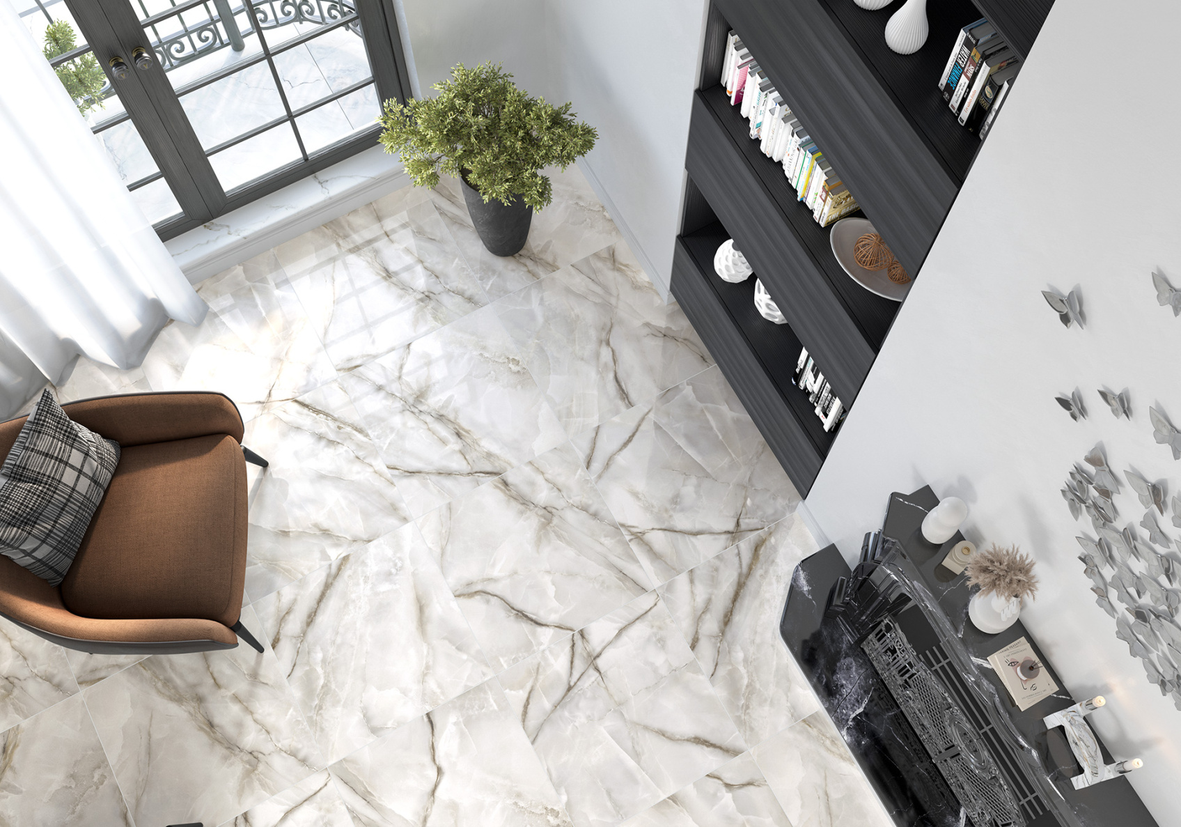 Керамический гранит Onyx Royal Gray полированный 60х120 60120ORO15P