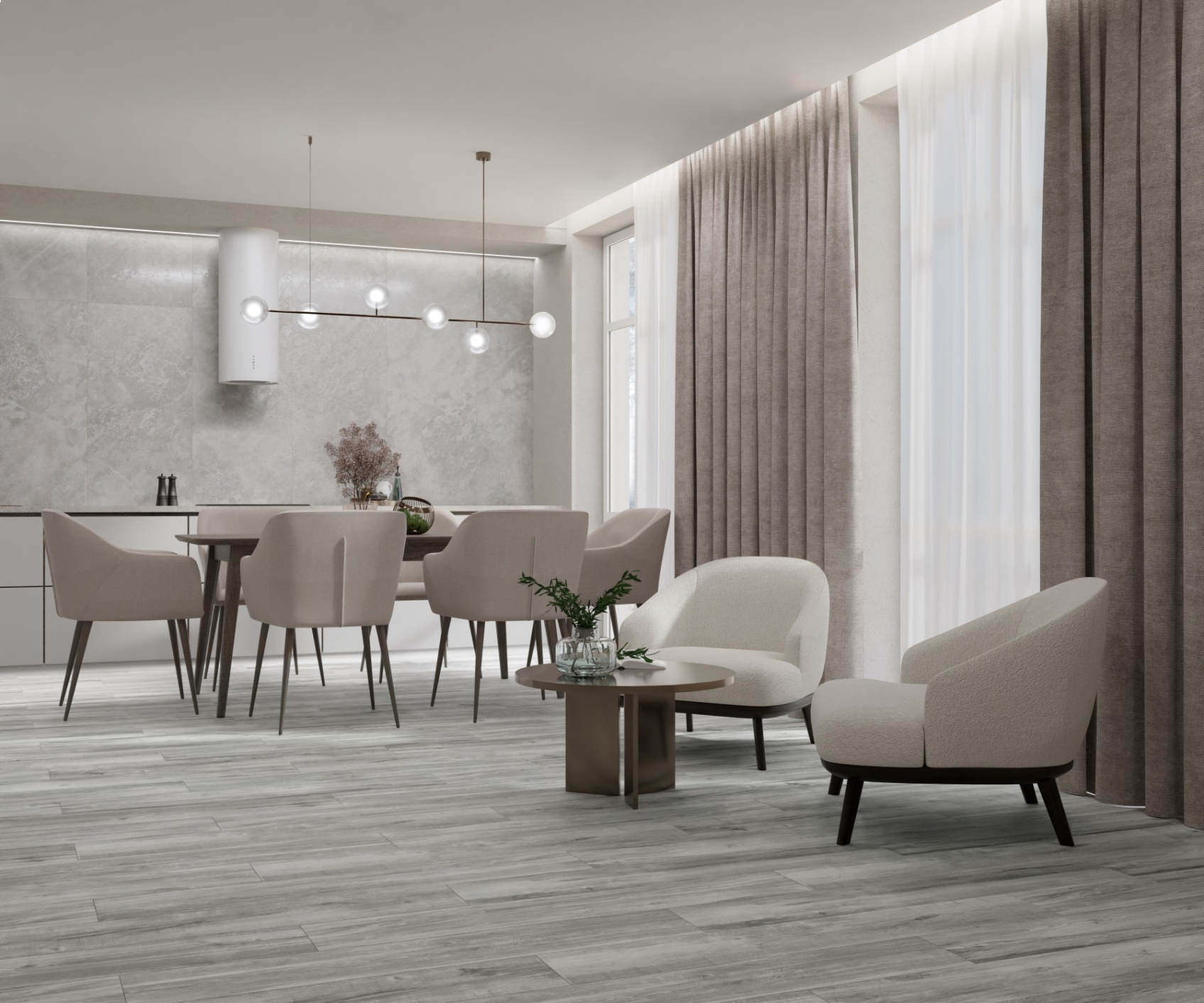 Керамический гранит Primavera Taiga Grey 20х120 WD102