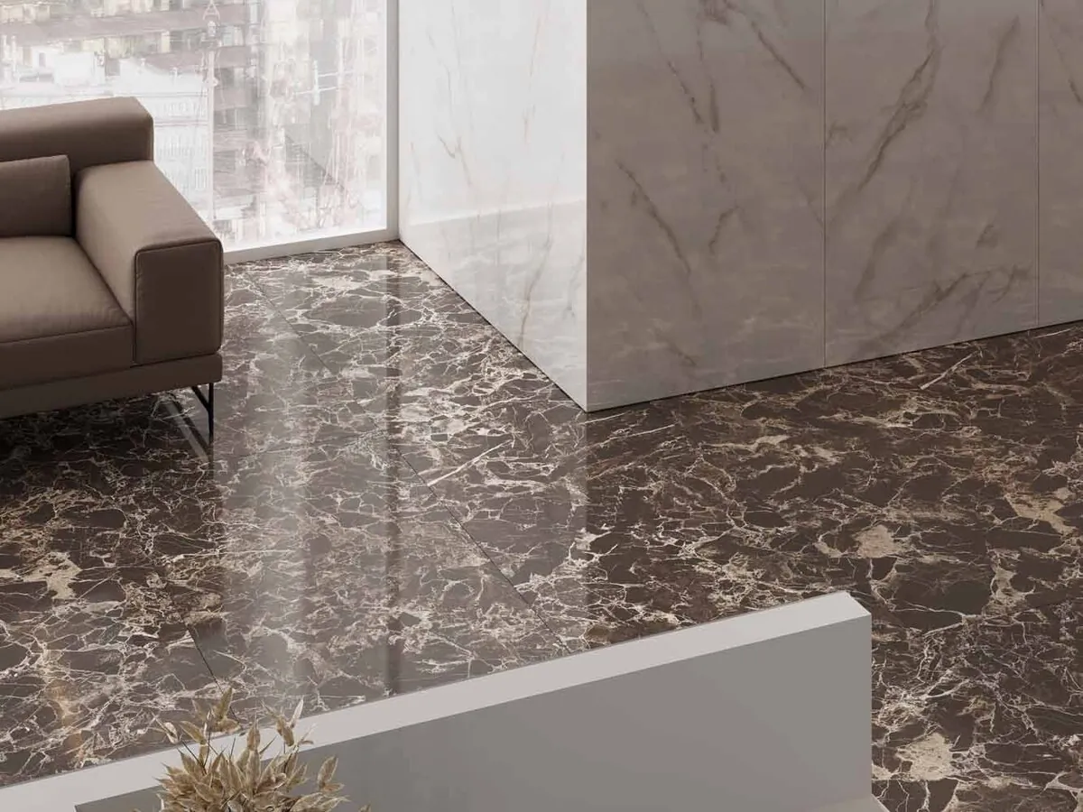 Керамический гранит Estima Marble Onlygres MOG 402 Dark Brown полированный 60х120