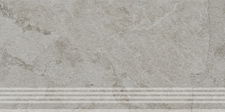 Керамическая ступень Kerama Marazzi Сплит серый матовый обрезной 30x60x0,8
