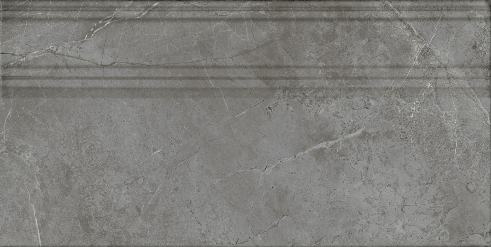 Керамический плинтус Kerama Marazzi Риальто серый темный глянцевый обрезной 20x40 в Уфе — купить с доставкой | Nova