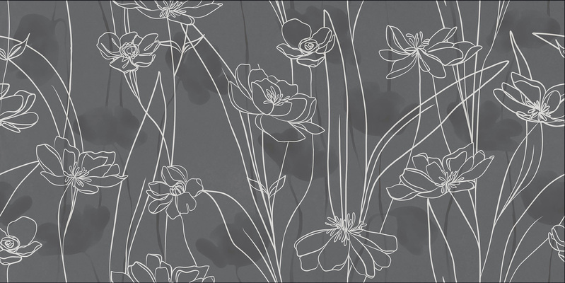 Керамический гранит Meissen Keramik Floresta цветы серый 60х120