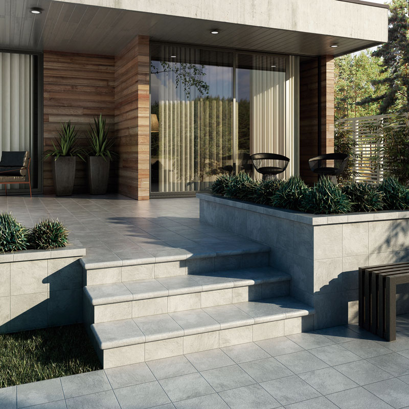 Угловая ступень EXAGRES Бостон CARTABON GREY 33х33