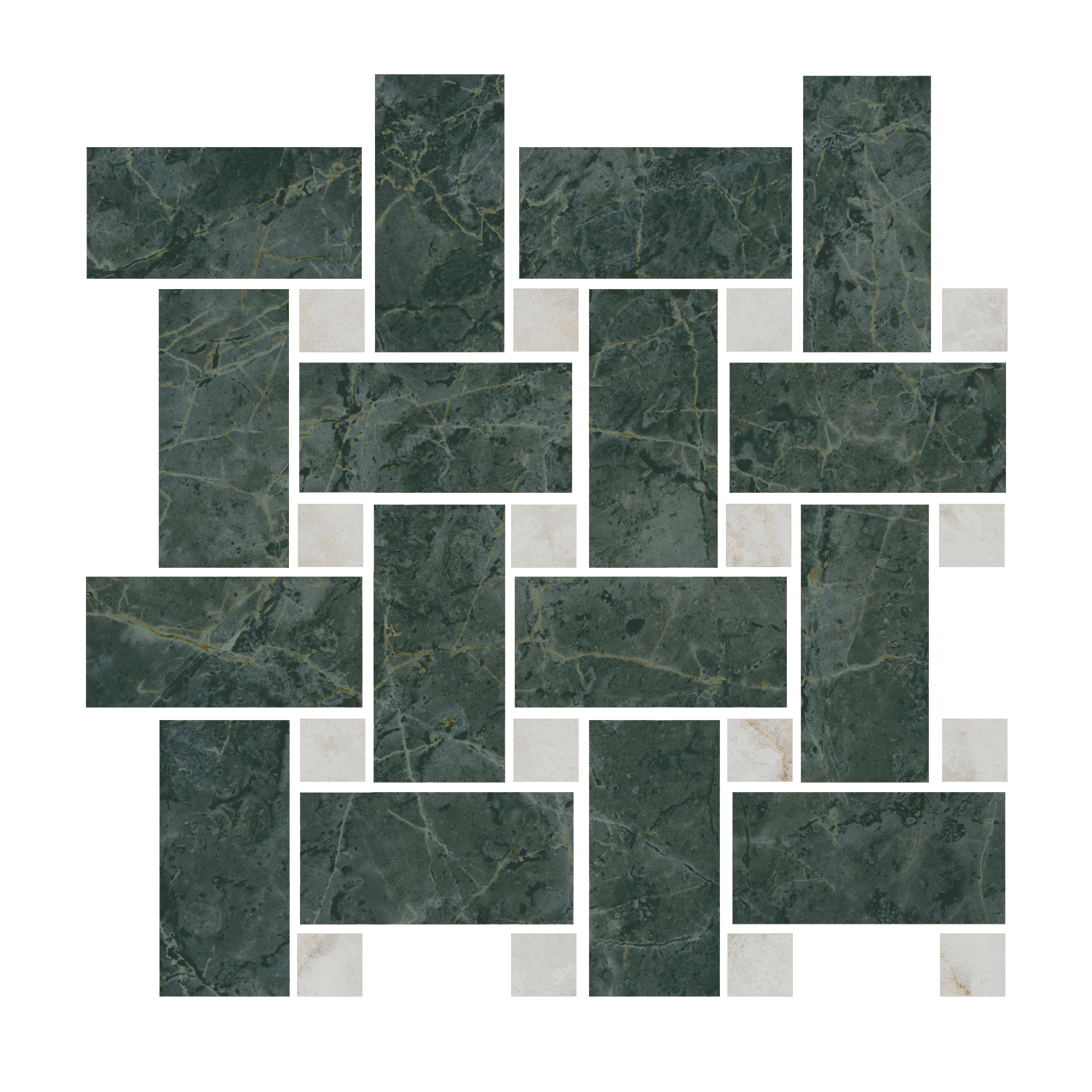 Керамический декор Kerama Marazzi Серенада T038\SG6542 зеленый лаппатированный мозаичный 32x32