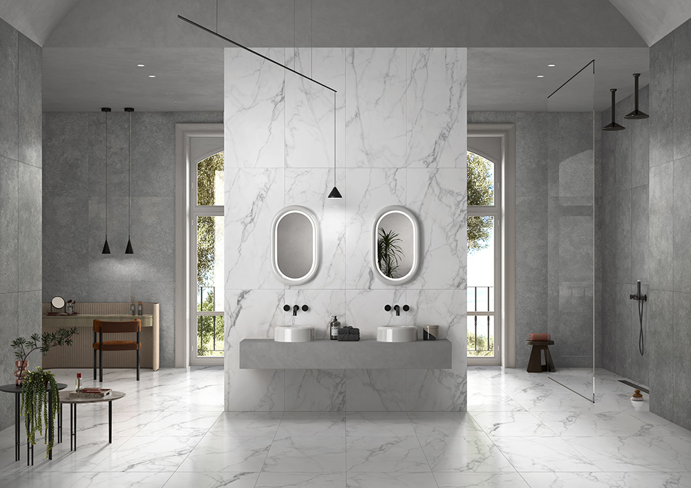 Керамический гранит Vitra Statuario Белый Матовый R10A 60х120