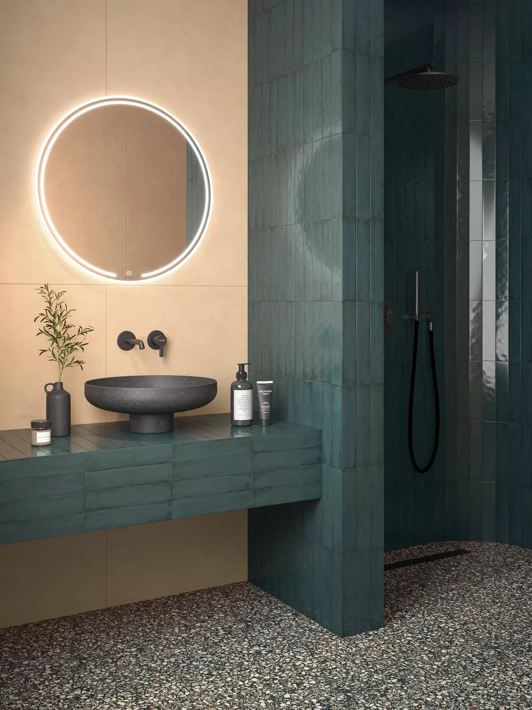 Керамическое панно Kerama Marazzi Мажорель зеленый темный глянцевое (из 6 частей 6х28.5) 36x28.5