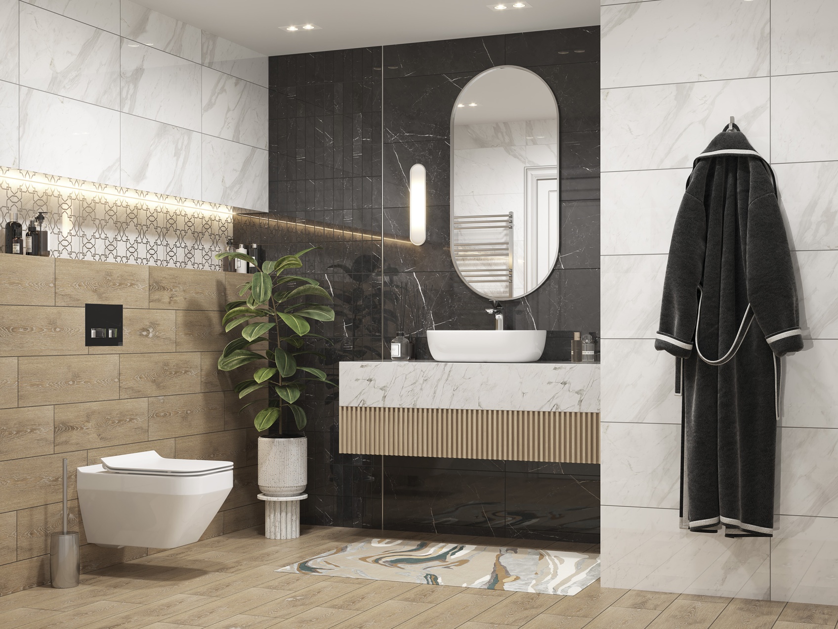 Комплект CREA SQUARE CO DPL EO slim + LINK PRO + TWINS хром глянцевый