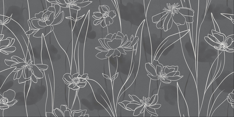 Керамический гранит Meissen Keramik Floresta цветы серый 60х120