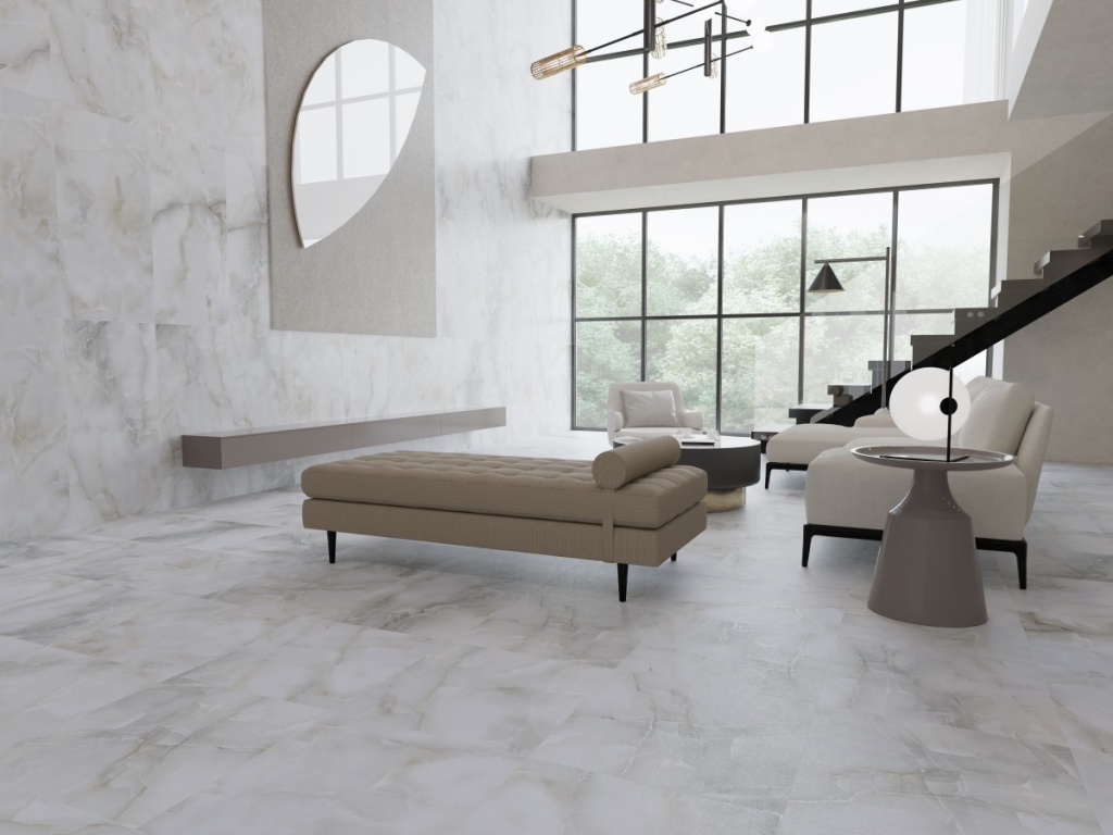 Керамический гранит Primavera Latur White carving 60x60 CR119 матовый