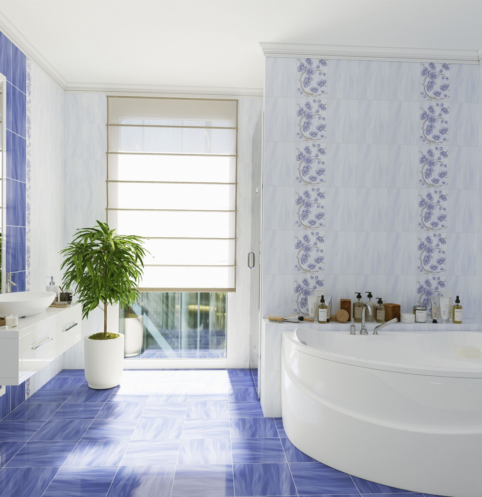 Керамическая плитка Axima Агата светло-голубой 25x35