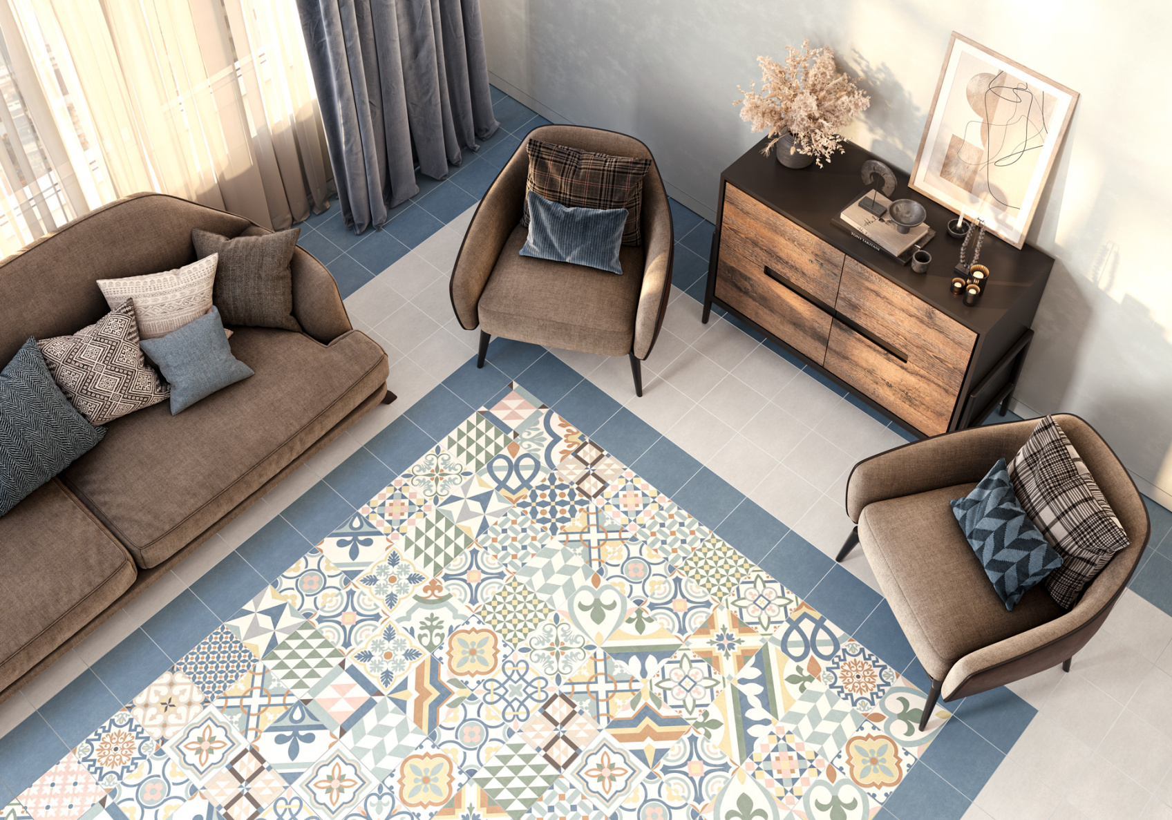 Керамический гранит New Trend Blue GP2020DNA23 матовый 20x20