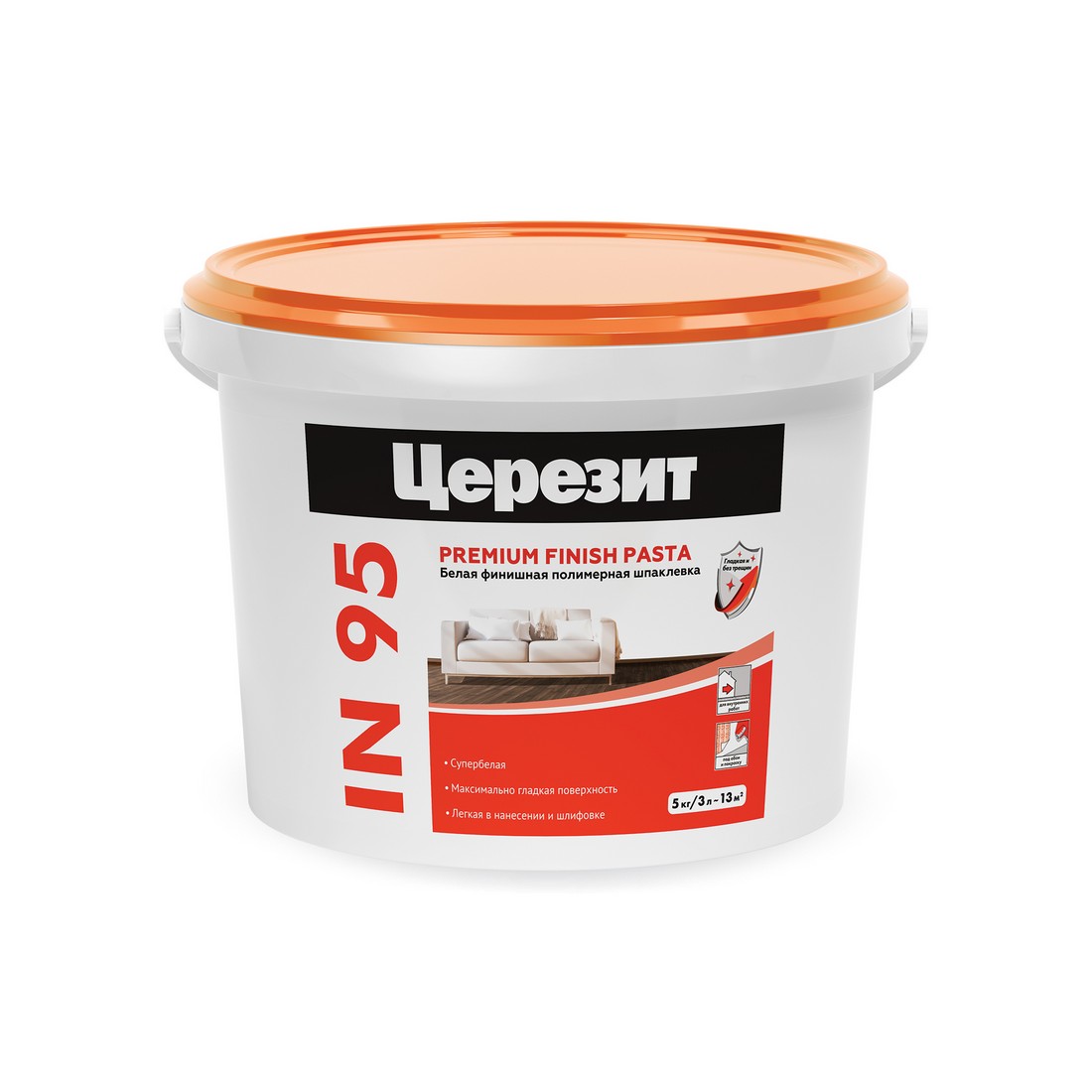 Готовая полимерная шпаклевка Церезит IN 95/5 всесезонная 2247429 5 кг