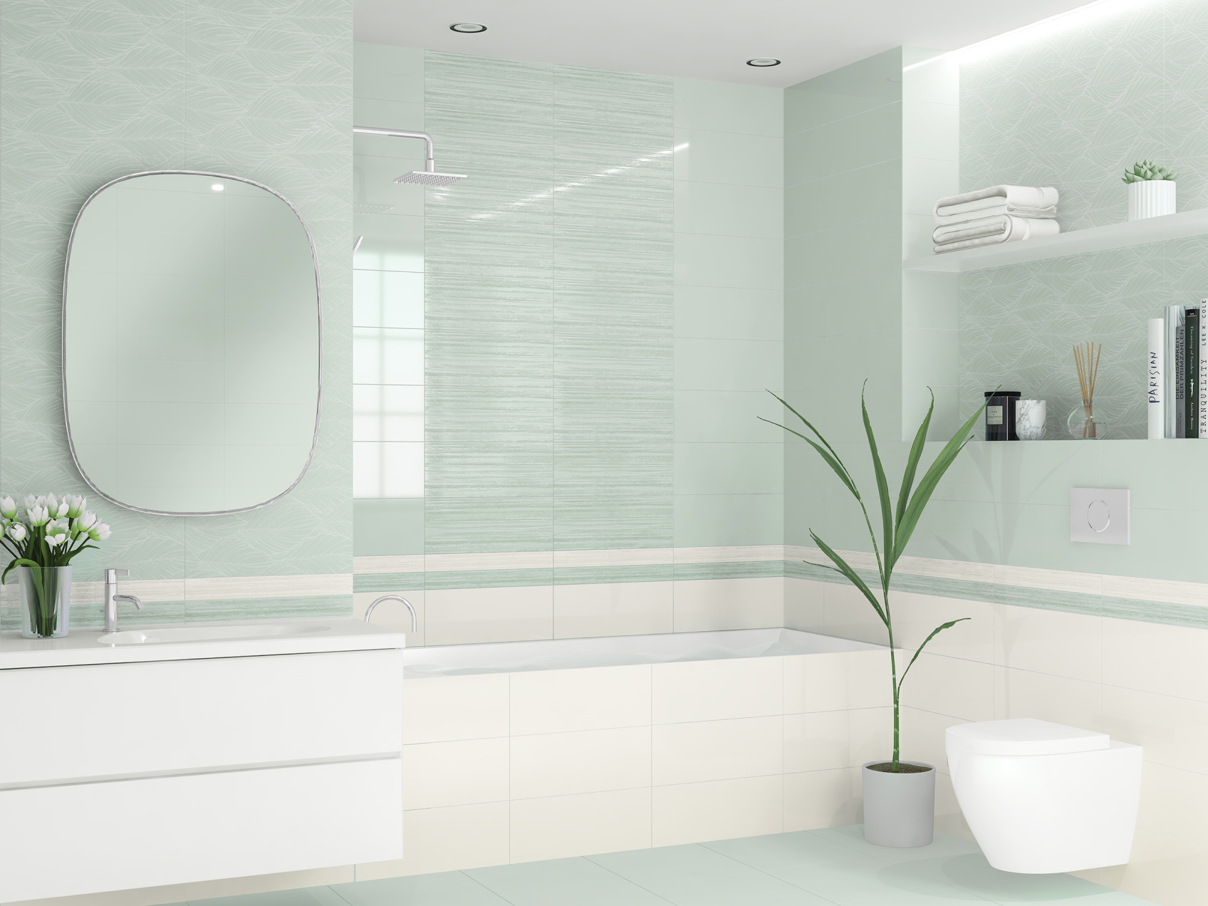 Керамический бордюр Azori Lounge Mint Geometria 50,5x6,2