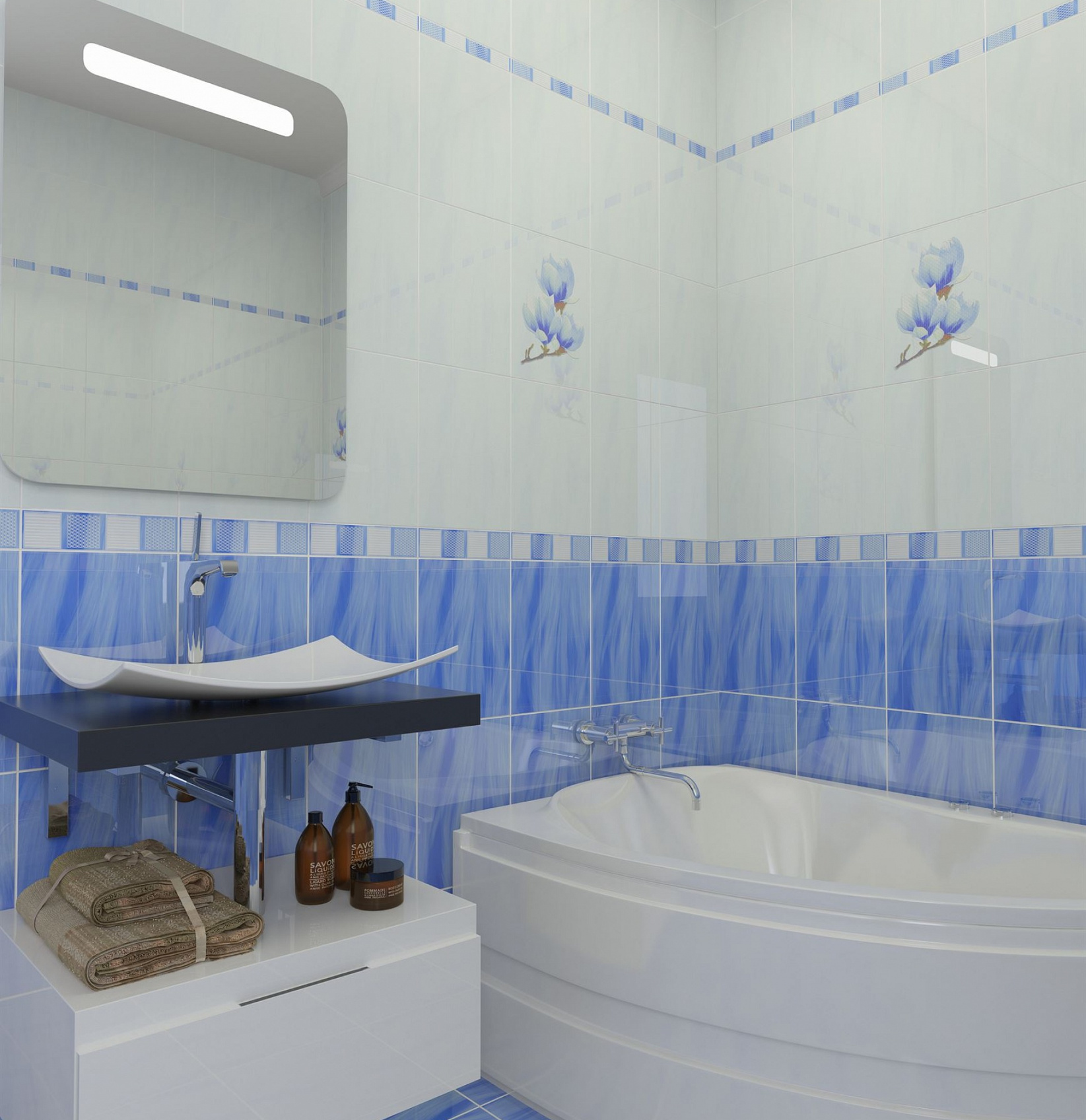 Керамическая плитка Axima Агата светло-голубой 25x35