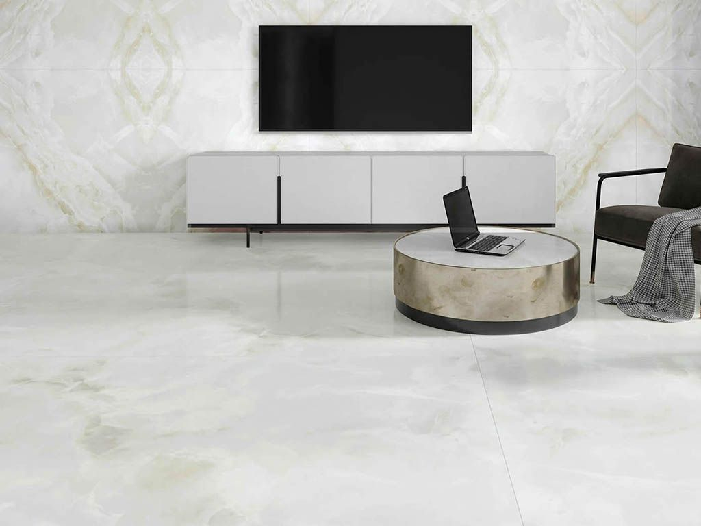 Керамический гранит Kutahya Seramik Marea White Parlak Nano 60x120