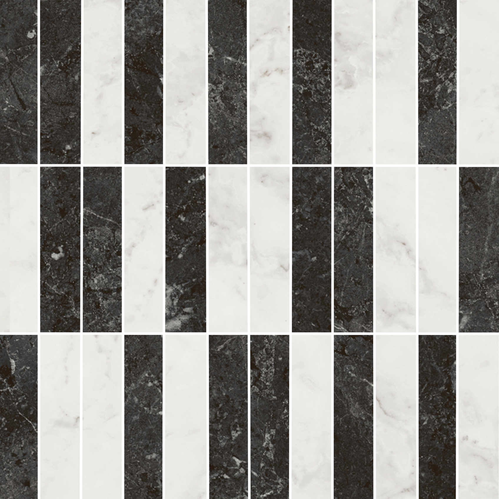 Керамический декор Kerama Marazzi Тубкаль мозаичный микс чёрный белый глянцевый обрезной 30x30x0.9