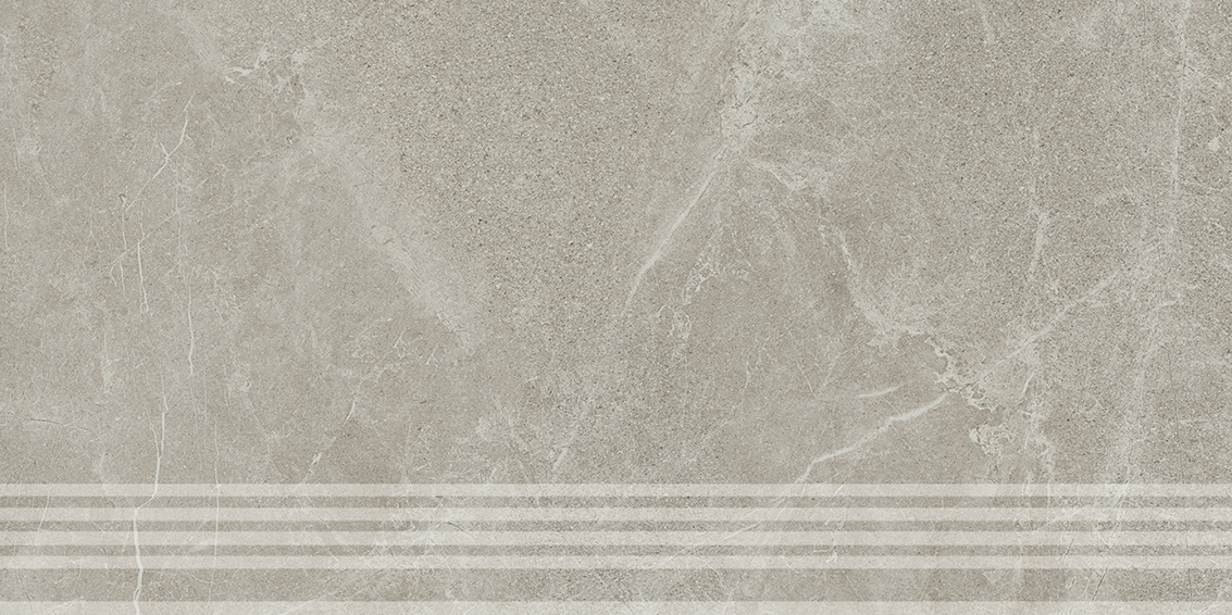 Керамическая ступень Kerama Marazzi Эстерель серый светлый матовый обрезной 30x60x0,9