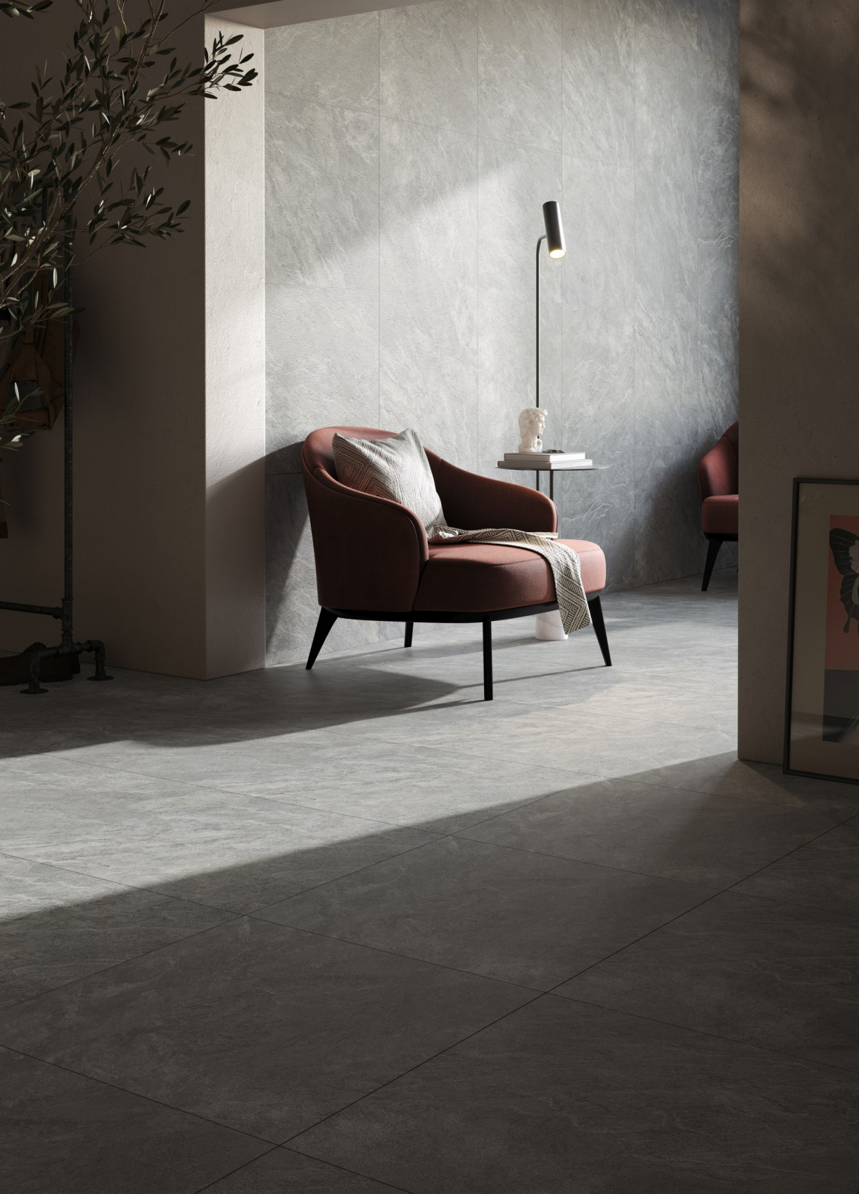 Керамический гранит Kerranova Krater серый K-2211/SR cтруктурированный 60х120