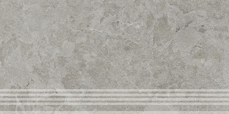 Керамическая ступень Kerama Marazzi Сплит серый матовый обрезной 30x60x0,8
