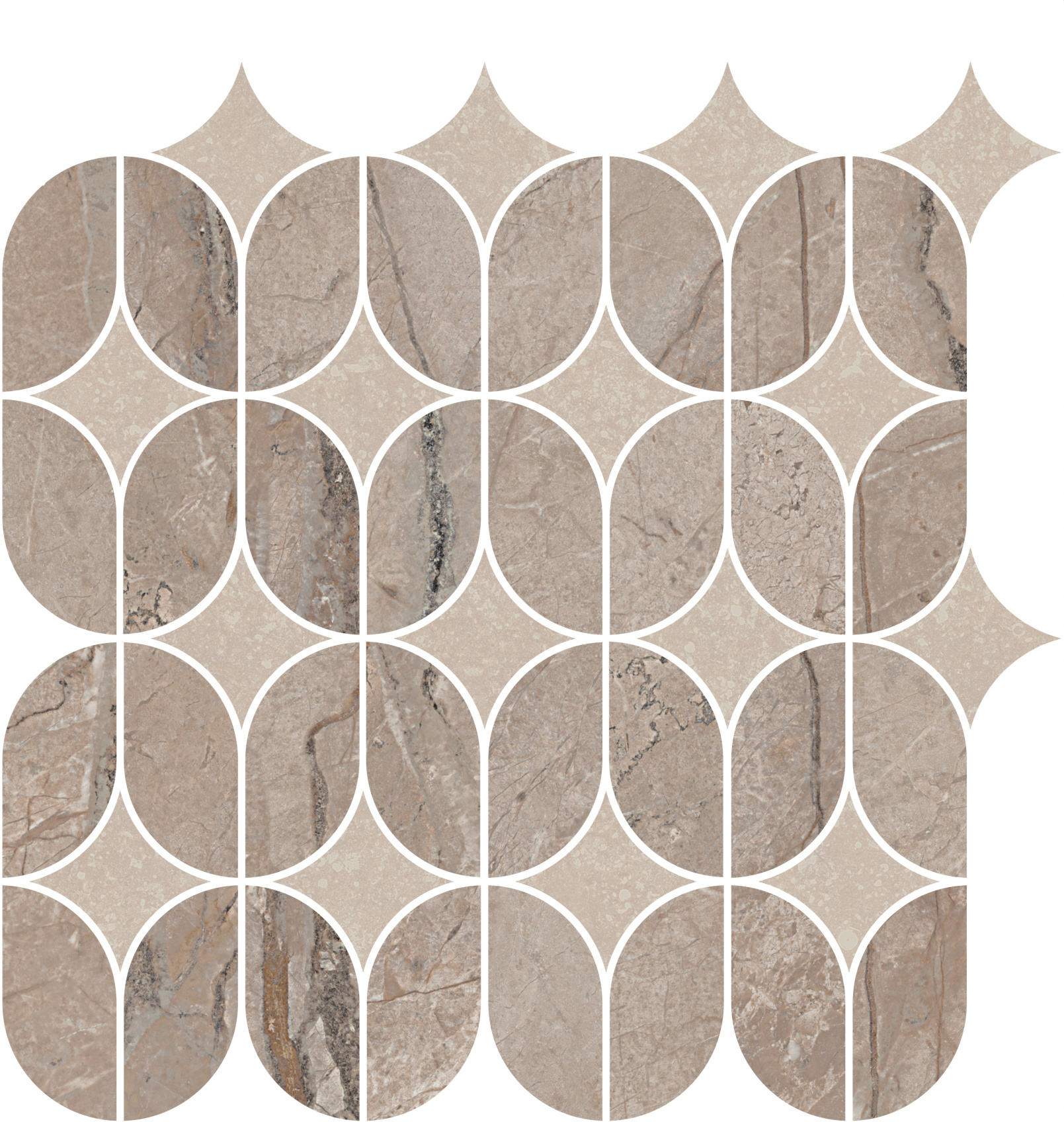 Керамический декор Kerama Marazzi Ифран наборный бежевый светлый глянцевый обрезной 30x32.5x0.9