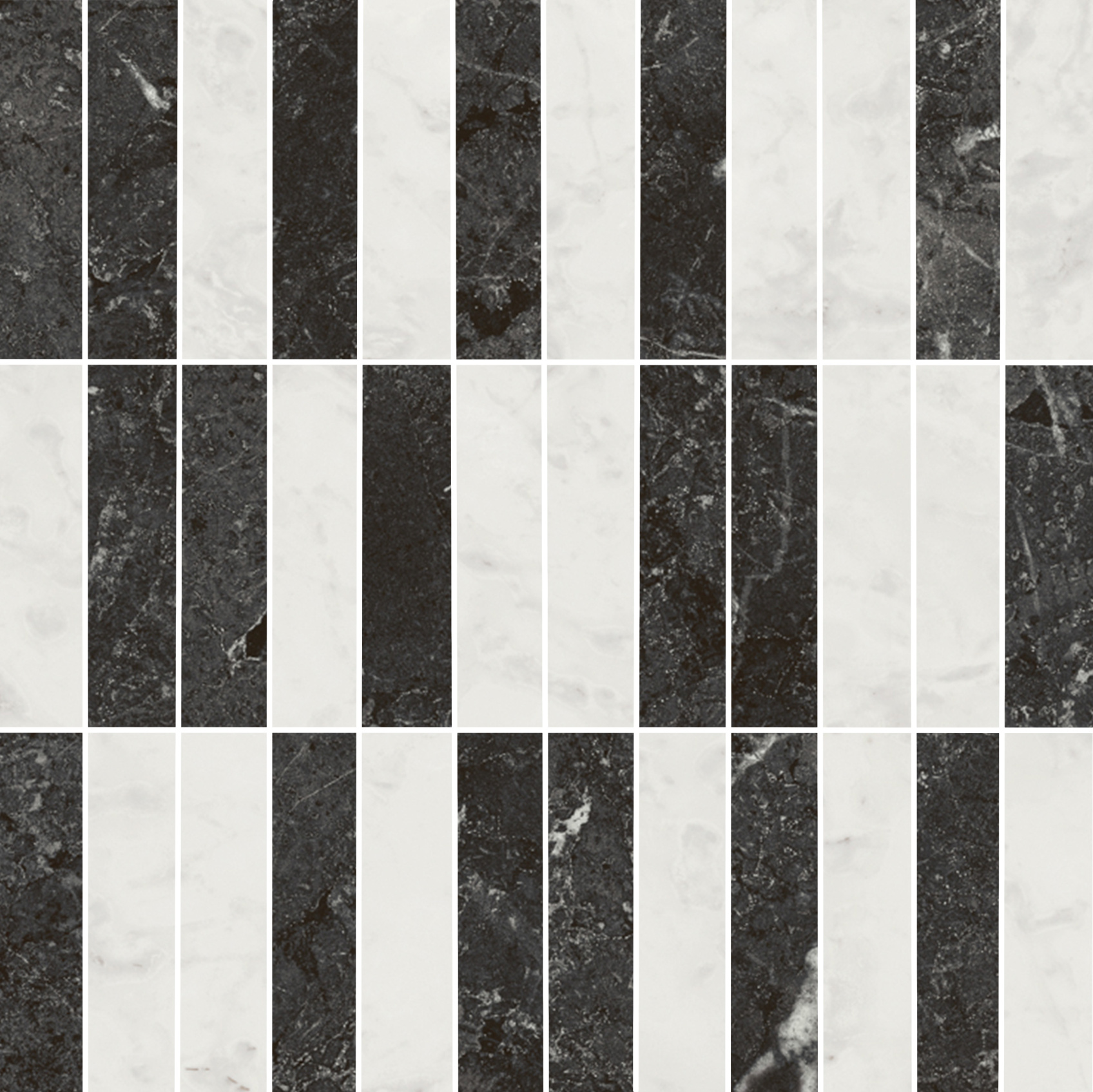 Керамический декор Kerama Marazzi Тубкаль мозаичный микс чёрный белый глянцевый обрезной 30x30x0.9
