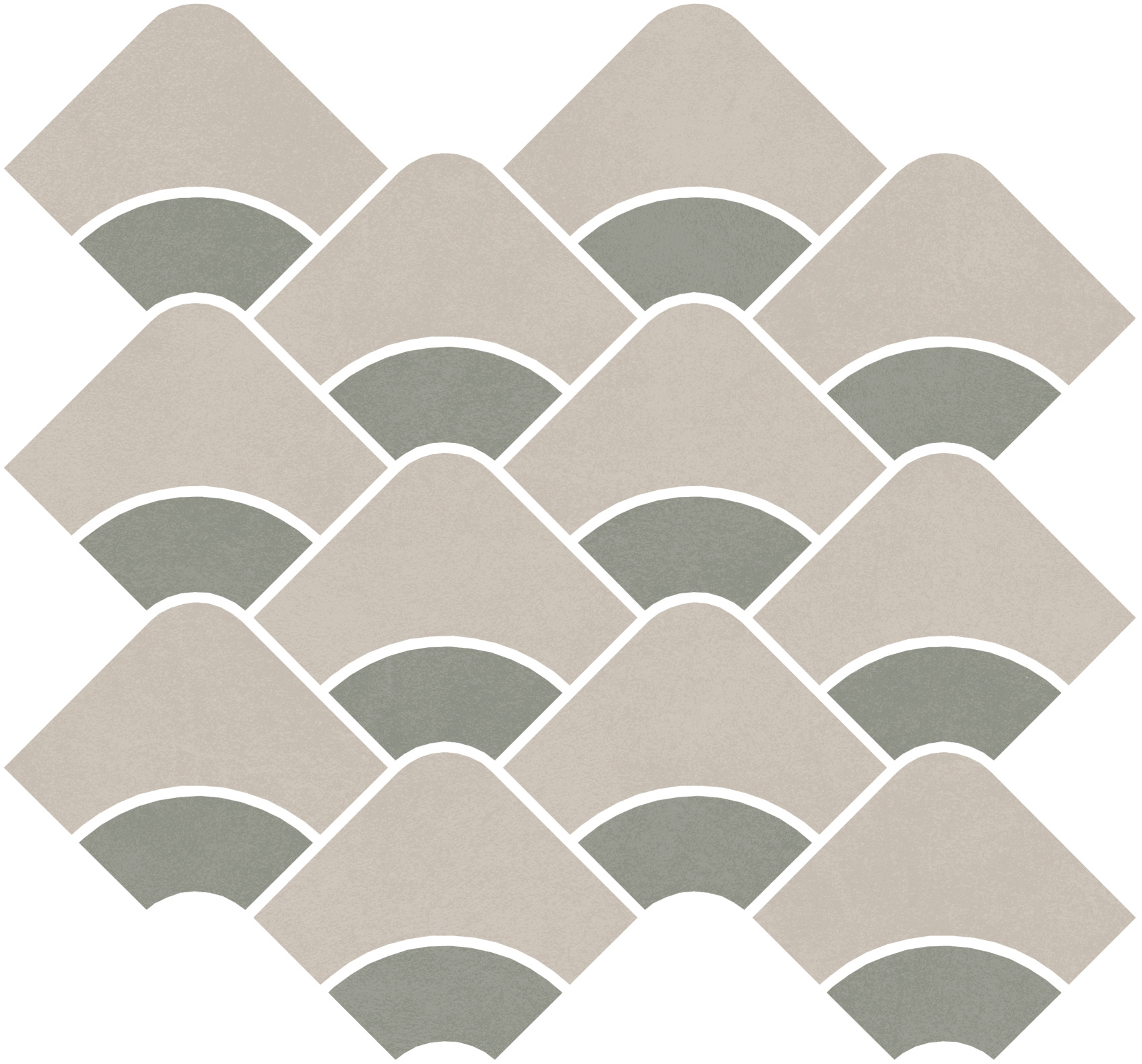 Керамический декор Kerama Marazzi Таделакт наборный бежевый светлый, зелёный матовый обрезной 30x28x0.9