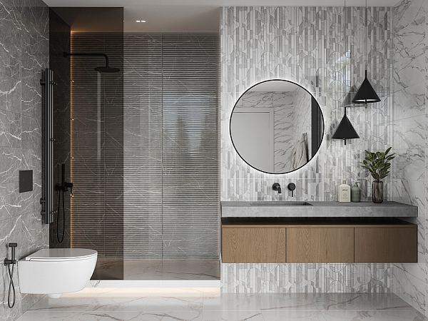 Керамическая плитка Modello white wall 02 в Уфе — купить с доставкой | Nova