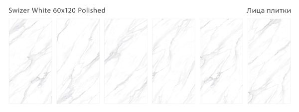 Керамический гранит Swizer White Polished 60x120 в Уфе — купить с доставкой | Nova