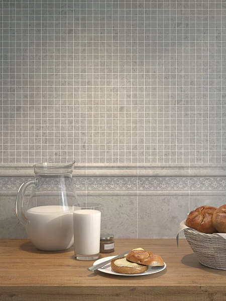 Керамический бордюр Kerama Marazzi Ферони BLB053 серый светлый матовый 20x5 в Уфе — купить с доставкой | Nova