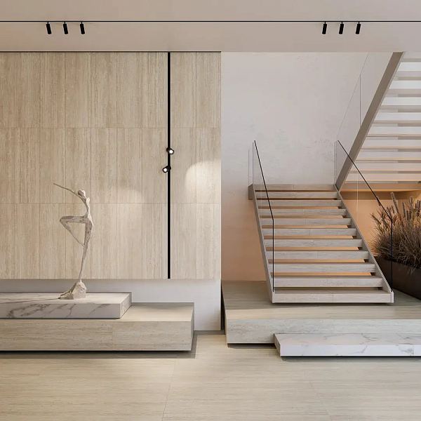 Керамическая плитка Kerama Marazzi Про Травертин KM3090B0291R бежевый светлый матовый обрезной 30x89,5x0,9 в Уфе — купить с доставкой | Nova