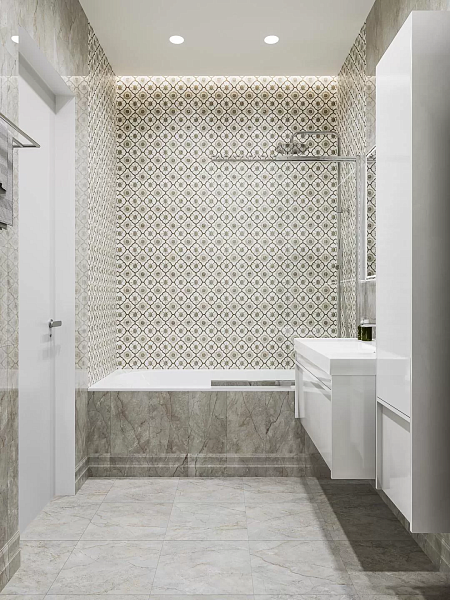 Керамическая плитка Kerama Marazzi Кантата 6430 серый светлый глянцевый 25х40 в Уфе — купить с доставкой | Nova
