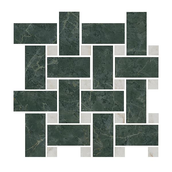 Керамический декор Kerama Marazzi Серенада T038\SG6542 зеленый лаппатированный мозаичный 32x32 в Уфе — купить с доставкой | Nova
