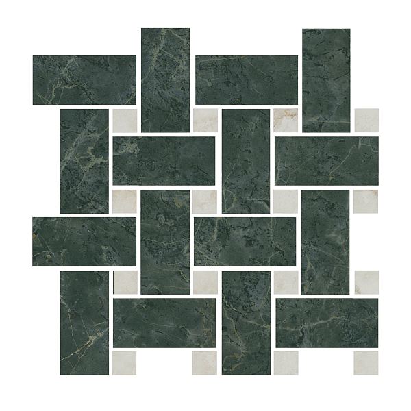 Керамический декор Kerama Marazzi Серенада T038\SG6542 зеленый лаппатированный мозаичный 32x32 в Уфе — купить с доставкой | Nova