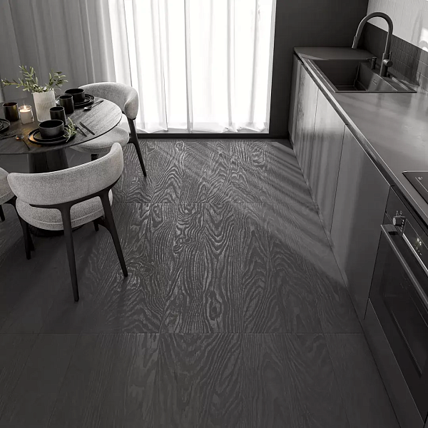 Керамический гранит Kerama Marazzi Манифик вуд KM2012G0011R черный матовый обрезной 20x119.5 в Уфе — купить с доставкой | Nova