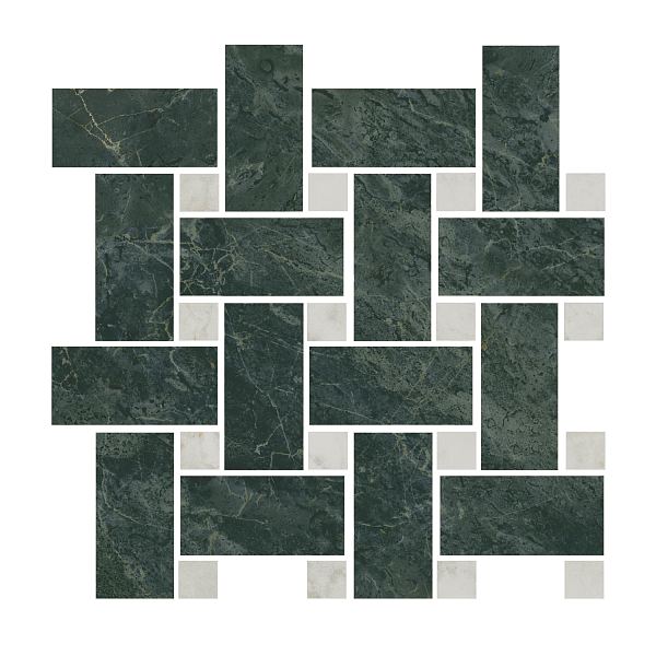 Керамический декор Kerama Marazzi Серенада T038\SG6542 зеленый лаппатированный мозаичный 32x32 в Уфе — купить с доставкой | Nova