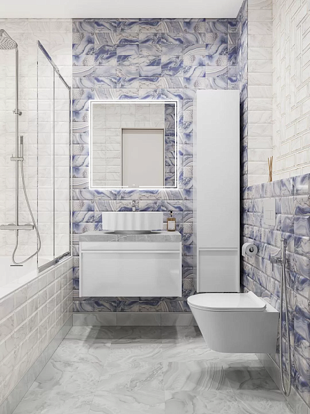 Керамический декор Kerama Marazzi Сеттиньяно OS\B275\19076 синий глянцевый 9,9x20 в Уфе — купить с доставкой | Nova