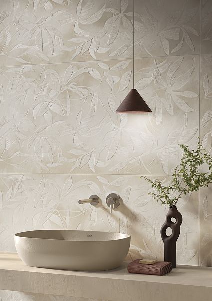Керамический гранит Vitra АртВолл Цветы Слоновая Кость Матовый 60х120 K958021R в Уфе — купить с доставкой | Nova