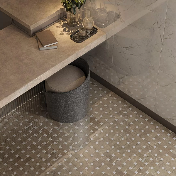 Керамический декор Kerama Marazzi Серенада T038\SG6541 бежевый темный лаппатированный мозаичный 32x32 в Уфе — купить с доставкой | Nova
