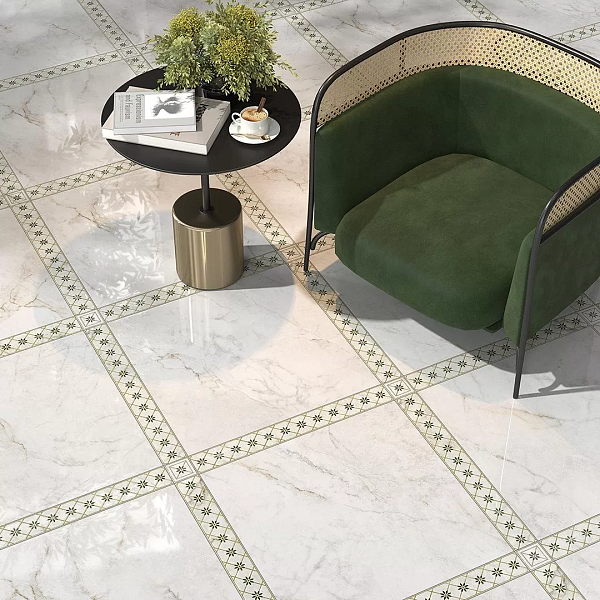 Керамический гранит Kerama Marazzi Серенада SG654022R белый лаппатированный обрезной 60х60 в Уфе — купить с доставкой | Nova