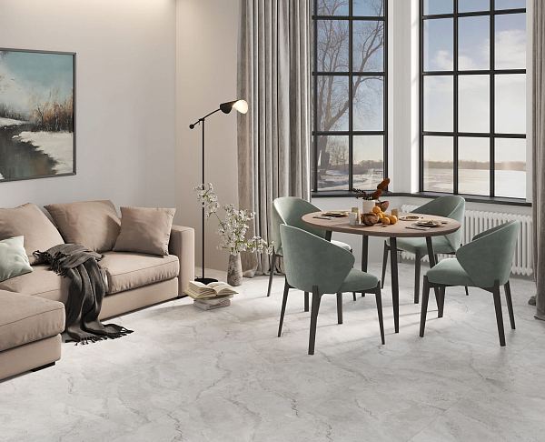 Керамический гранит Lasselsberger Ceramics Оттепель 6493-0142 60х120 светло-серый в Уфе — купить с доставкой | Nova