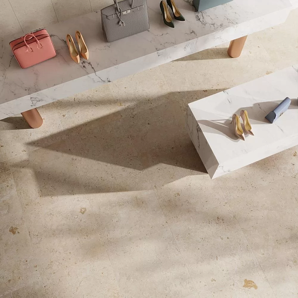 Керамический гранит Kerama Marazzi Про Лаймстоун DD641120R бежевый темный натуральный обрезной 60x60 в Уфе — купить с доставкой | Nova